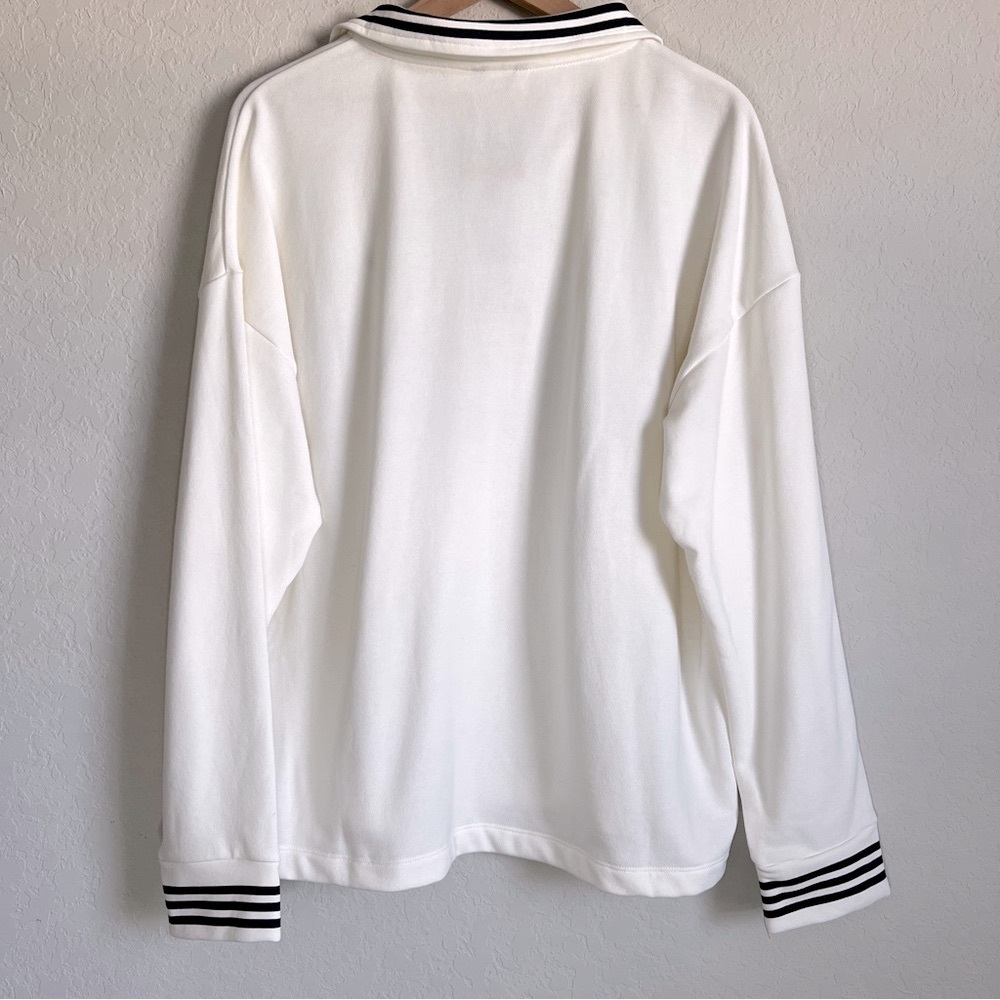 NAUTICA 1/4 Zip Polo Pullover Top Lightweight Sweatshirt White Navy NWT XXL - Picture 5 of 9